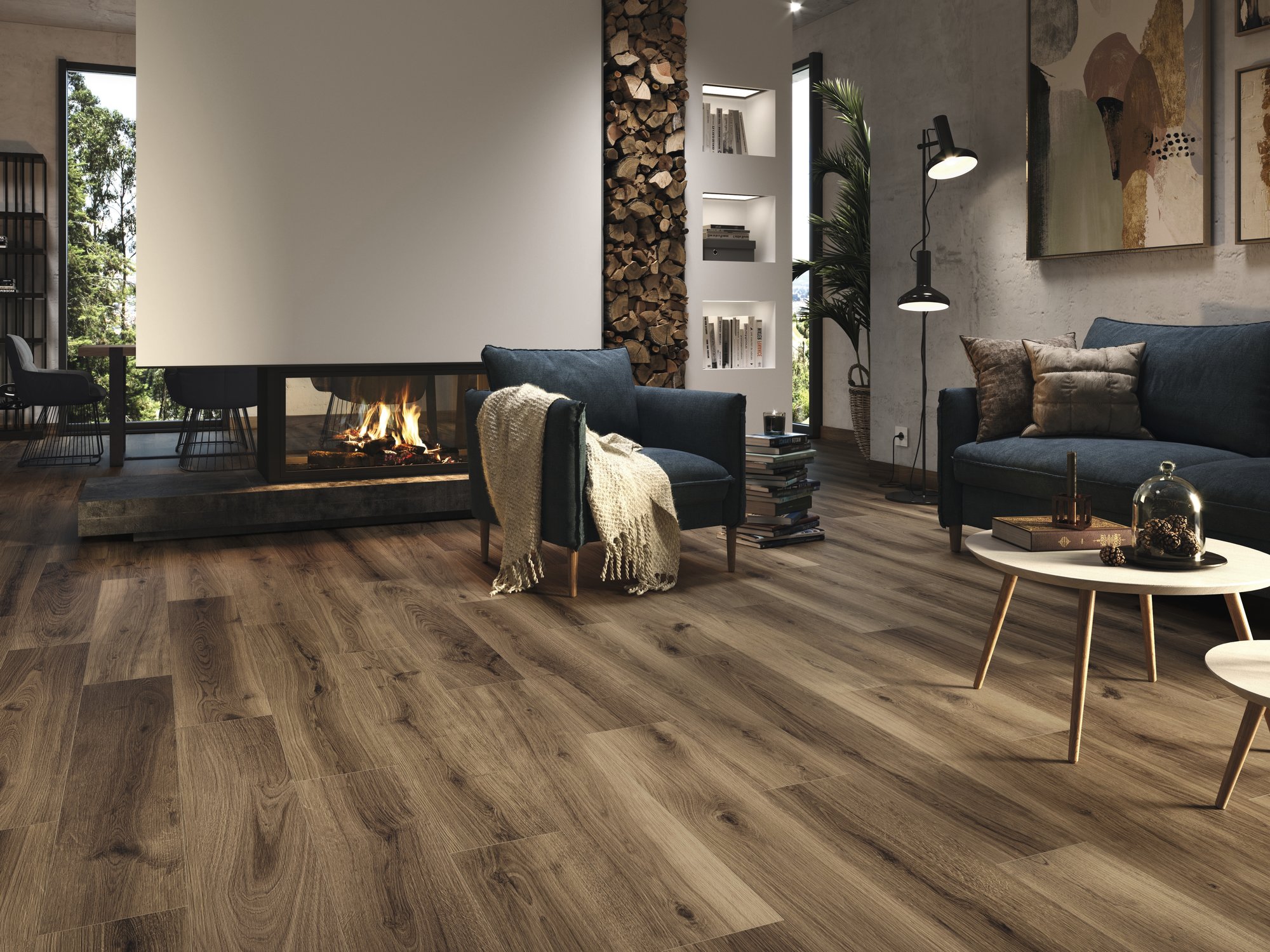 Ape Grupo Коллекция KOEN Tabacco Mat 20*120 см (R52) в интерьере